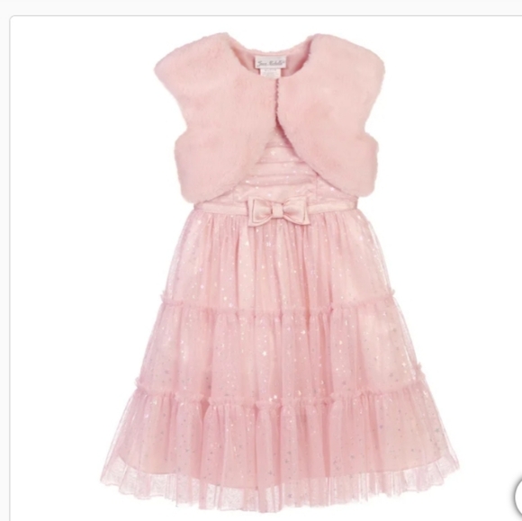 NWT Jona Michelle Girls Pink Tulle Dress with Bolero - Picture 3 of 8